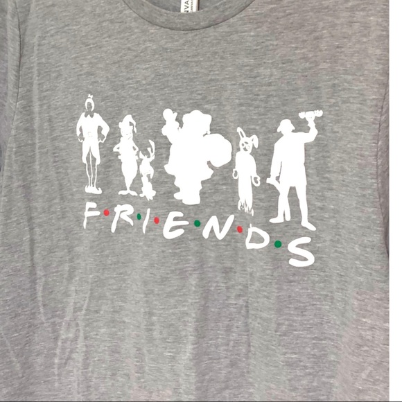 Friends gray and white Christmas T-shirt size large - Picture 5 of 6